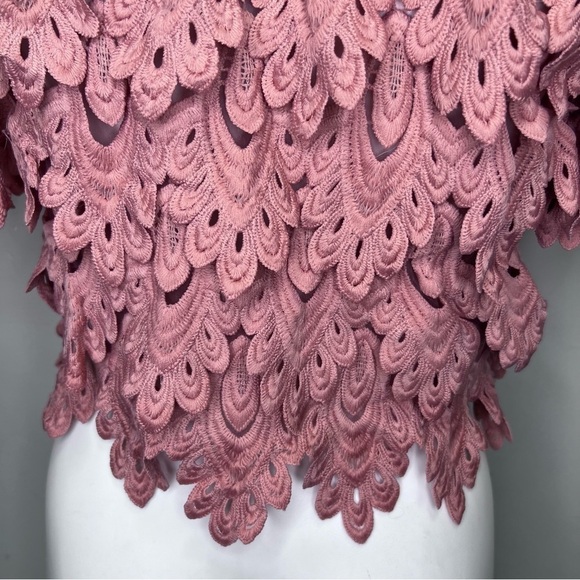 UNBRANDED Off The Shoulder Crocheted Ruffled Crop top - Picture 8 of 9